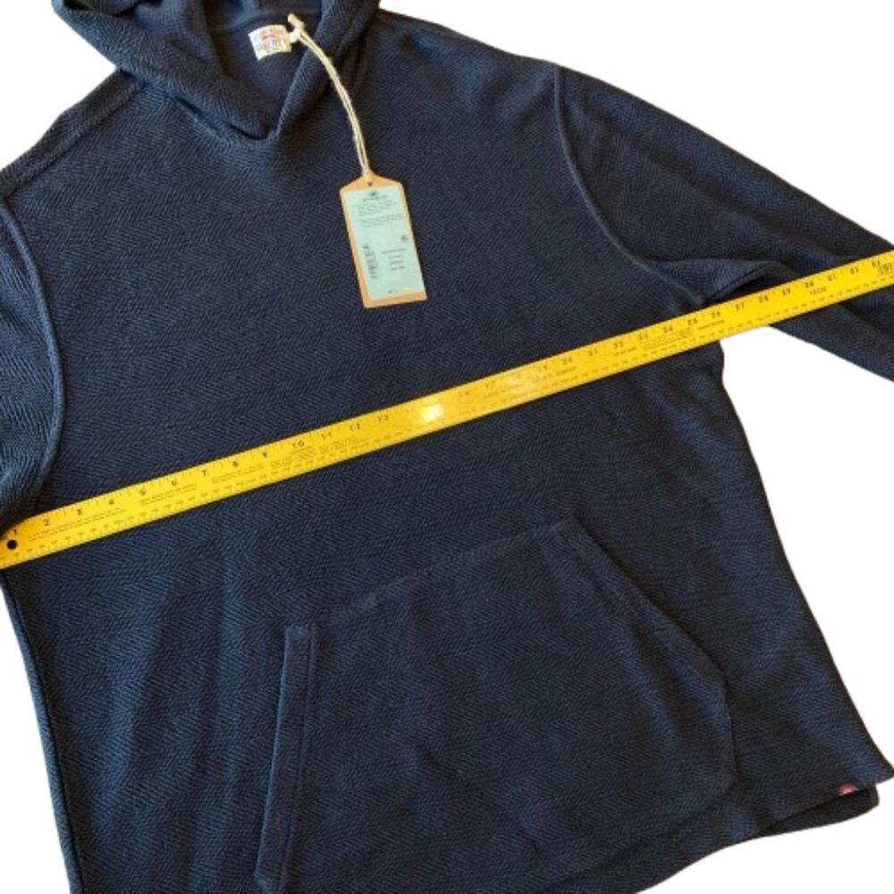 Faherty Whitewater Hoodie Relaxed Fit Organic Mens XXL Fjord Navy NWT - Picture 10 of 12